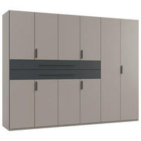 OMARA ZA OBLAČILA, barve grafita, siva, sahara  - sahara/siva, Design, leseni material (270/208/65cm) - Carryhome