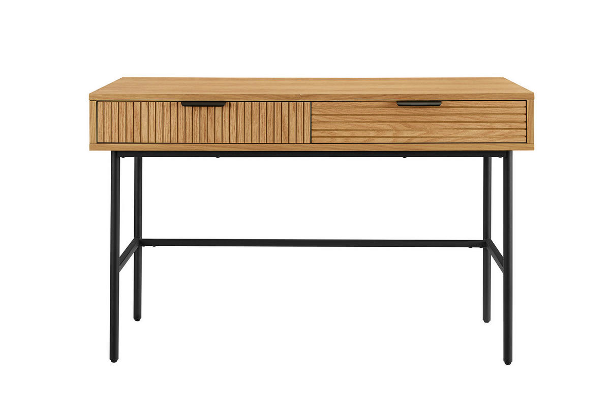 SCHREIBTISCH 120/60/75 cm  in Schwarz, Eichefarben  - Eichefarben/Schwarz, MODERN, Holz/Holzwerkstoff (120/60/75cm) - Livetastic