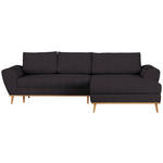 ECKSOFA in Webstoff Schwarz  - Eichefarben/Schwarz, Design, Holz/Textil (282/175cm) - Carryhome