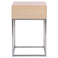 NACHTKÄSTCHEN in furniert Eiche Silberfarben, Eichefarben  - Eichefarben/Silberfarben, Basics, Holz/Holzwerkstoff (40/62/40cm) - Xora
