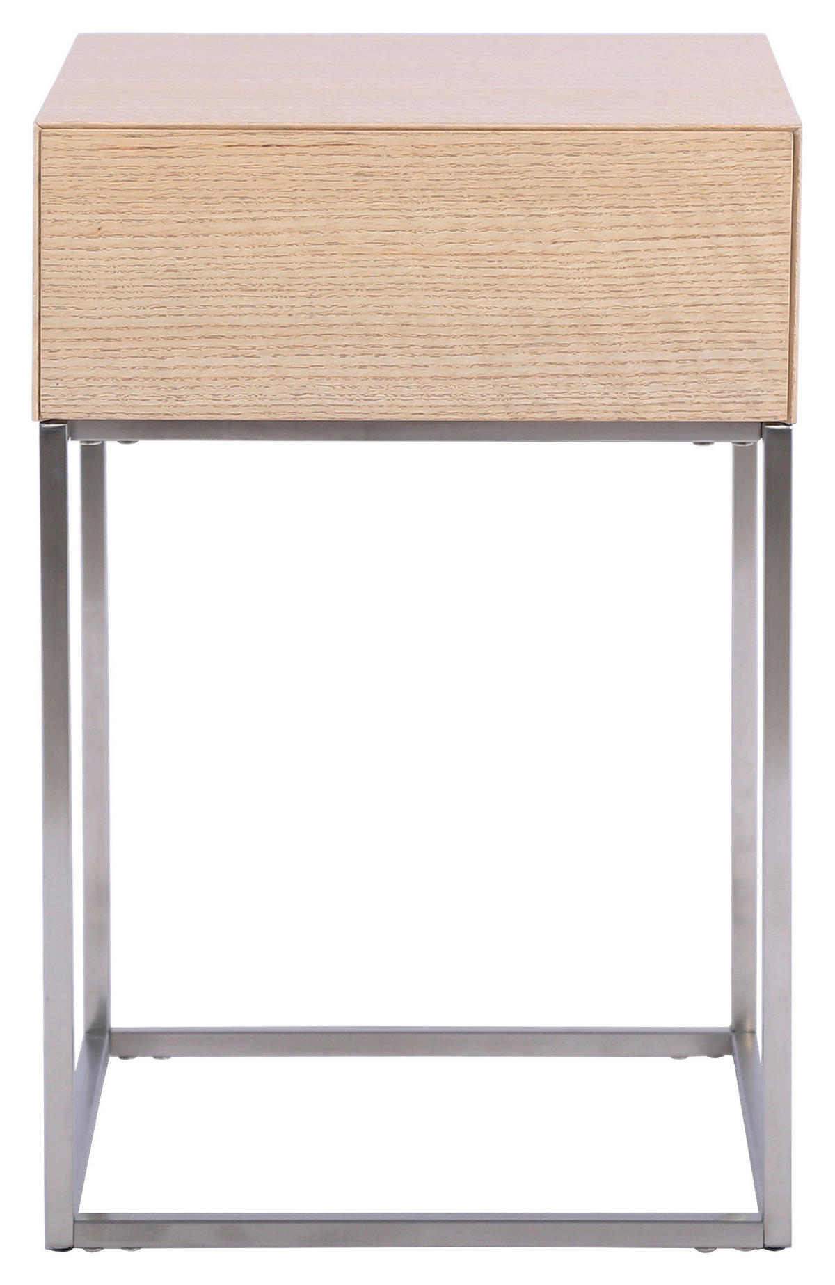 NACHTKÄSTCHEN in furniert Eiche Silberfarben, Eichefarben  - Eichefarben/Silberfarben, Basics, Holz/Holzwerkstoff (40/62/40cm) - Xora