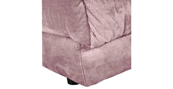 ECKSOFA in Plüsch Rosa  - Schwarz/Rosa, KONVENTIONELL, Kunststoff/Textil (265/170cm) - Carryhome