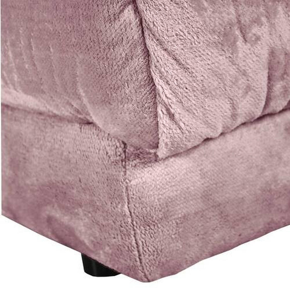 HÖRNSOFFA i plysch rosa  - svart/rosa, Klassisk, textil/plast (265/170cm) - MID.YOU