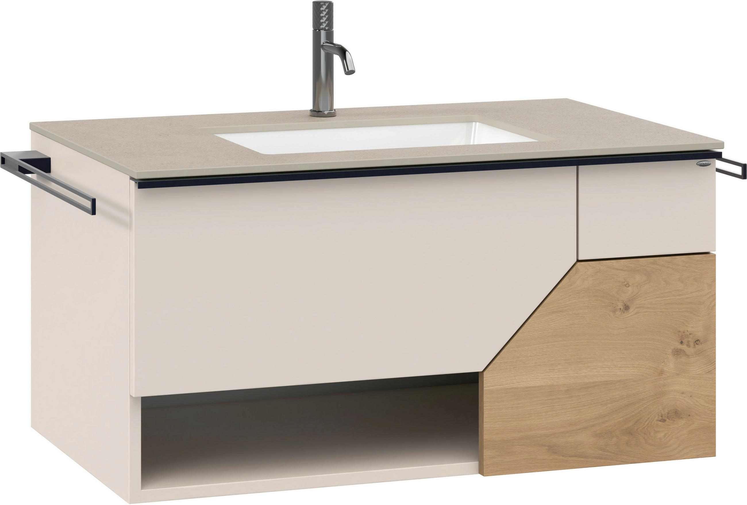 WASCHTISCHKOMBI 96 cm  - Taupe/Eichefarben, LIFESTYLE, Holz/Keramik (96cm) - Voglauer