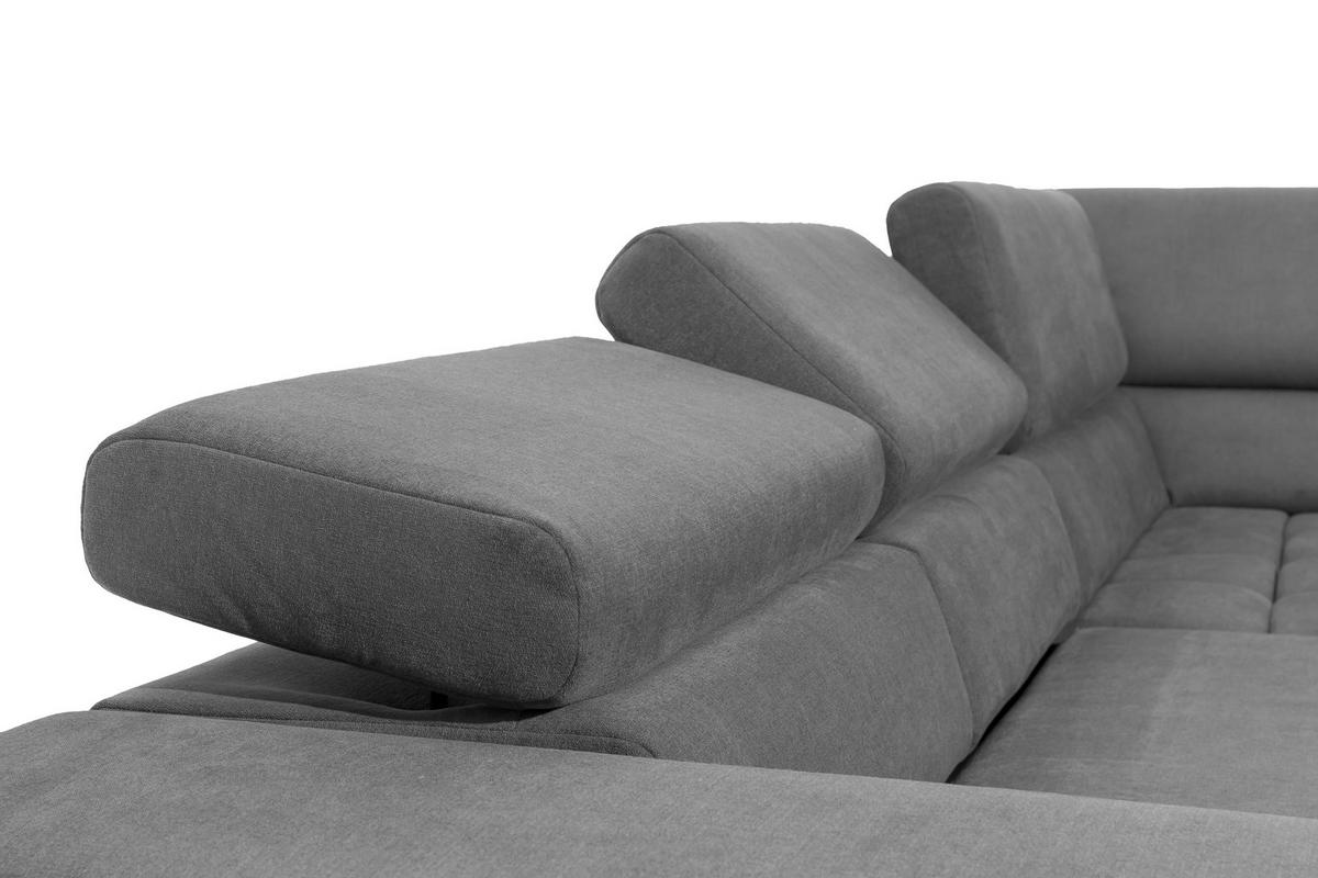 ECKSCHLAFSOFA in Grau Textil   - Schwarz/Grau, Design, Holz/Textil (307/201cm) - Livetastic