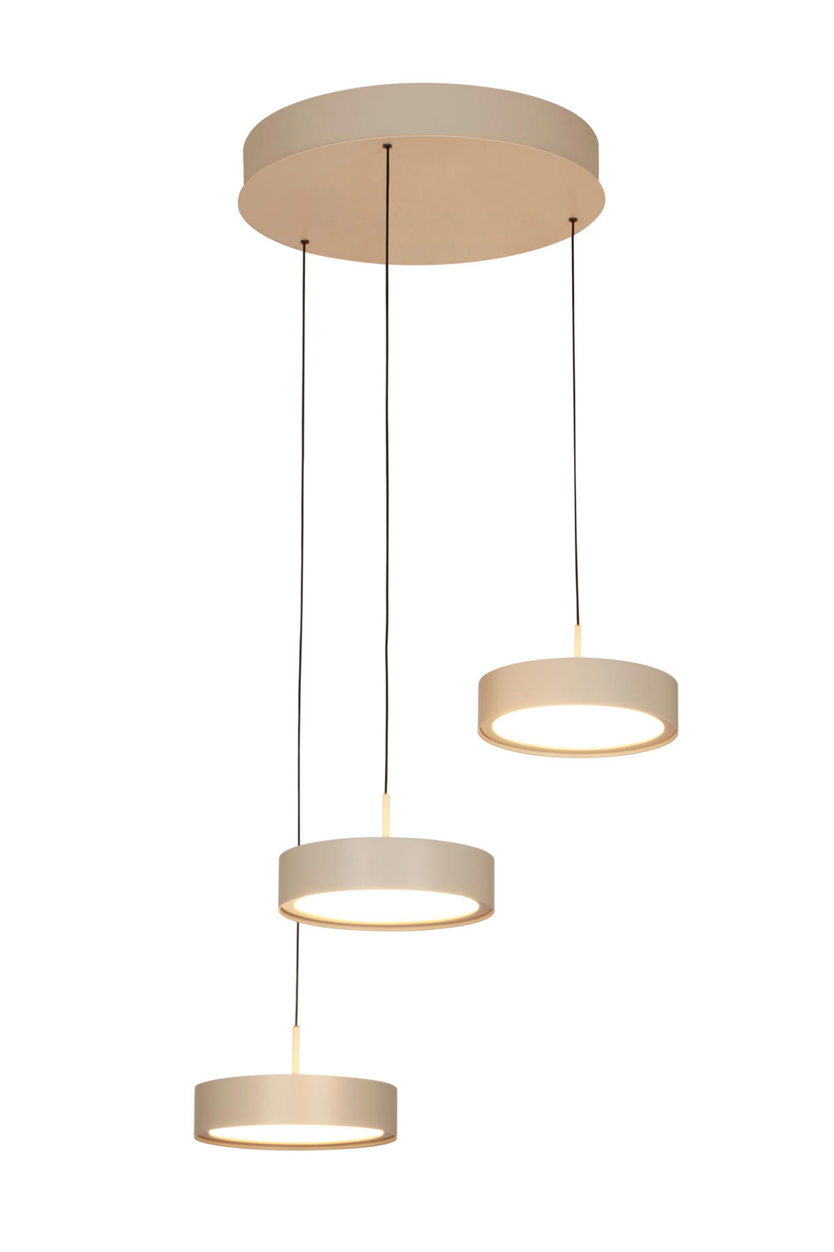 ZÁVESNÉ LED SVIETIDLO, 46.5/180 cm  - piesková, Design, kov (46.5/180cm) - Dieter Knoll
