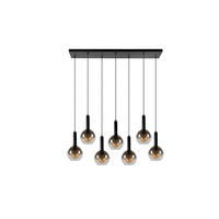 HÄNGELEUCHTE 130/30/150 cm    - Schwarz, Design, Glas (130/30/150cm) - Lucide