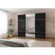 SCHWEBETÜRENSCHRANK 301/223/68 cm 3-türig Schwarz, Champagner  - Champagner/Schwarz, KONVENTIONELL, Glas/Holzwerkstoff (301/223/68cm) - Novel