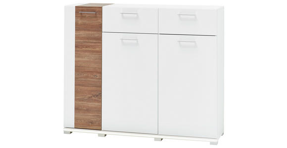SCHUHSCHRANK 135/112/38 cm - Chromfarben/Weiß, Design, Holzwerkstoff/Metall (135/112/38cm) - Voleo