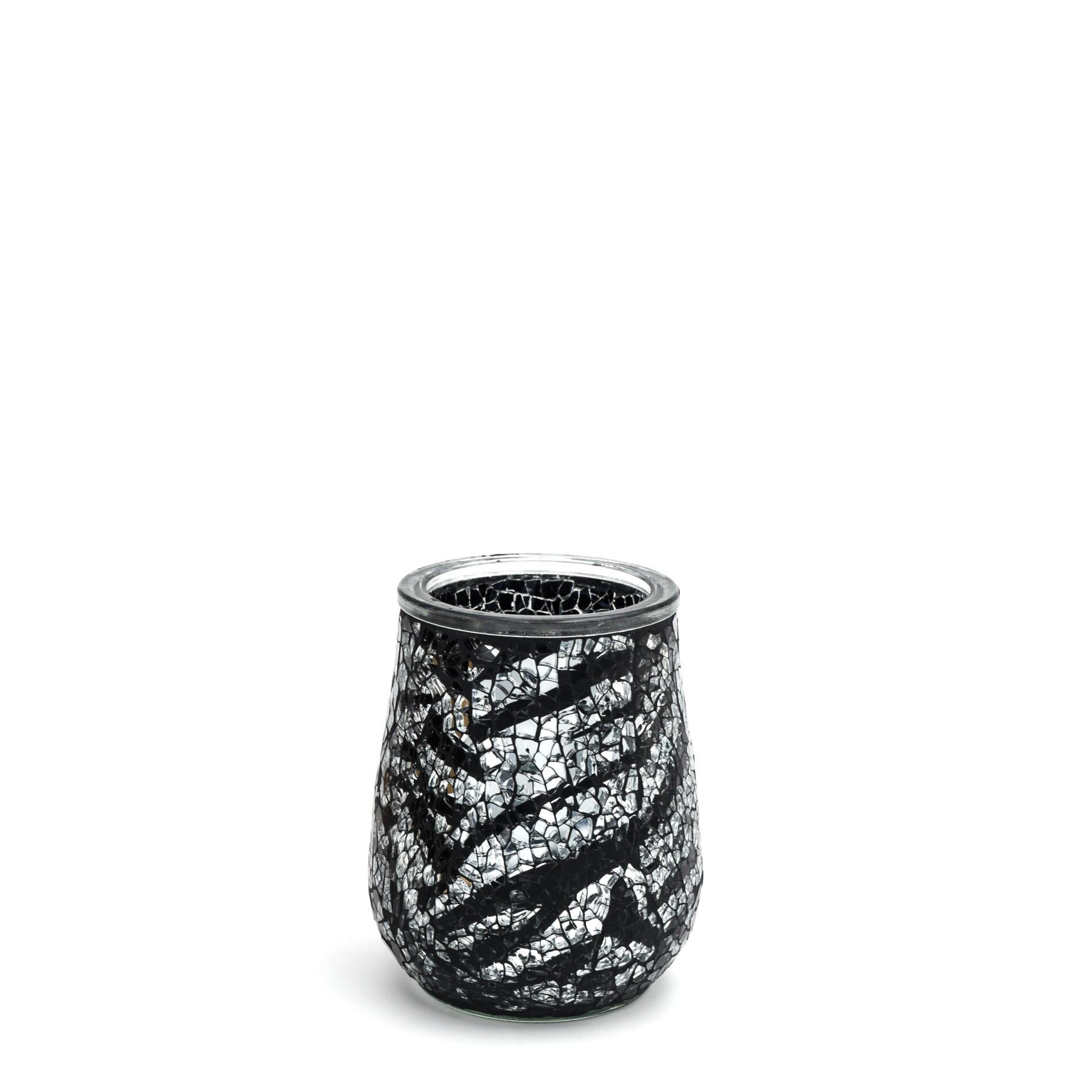 POHÁR NA ZUBNÉ KEFKY čierna, biela - čierna/biela, Basics, sklo (8,6/11/8,6cm) - Sadena