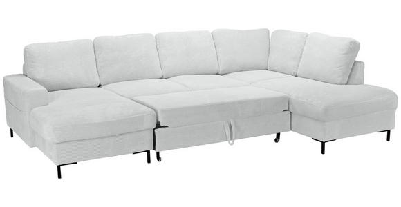 WOHNLANDSCHAFT Naturfarben Cord  - Schwarz/Naturfarben, KONVENTIONELL, Textil/Metall (148/303/197cm) - Carryhome