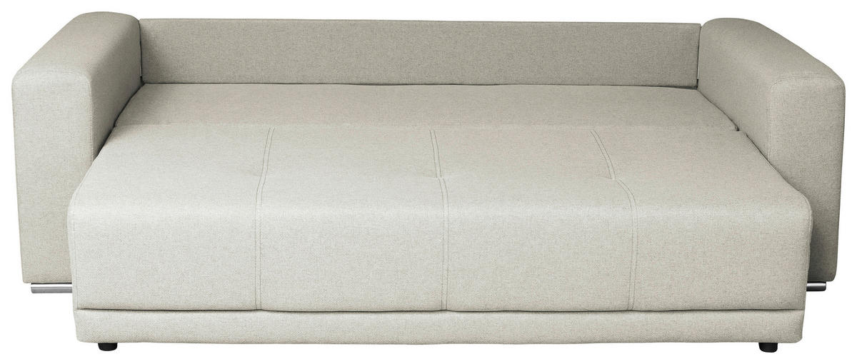 SCHLAFSOFA in Struktur Beige  - Chromfarben/Beige, Design, Kunststoff/Textil (238/77/108cm) - P & B