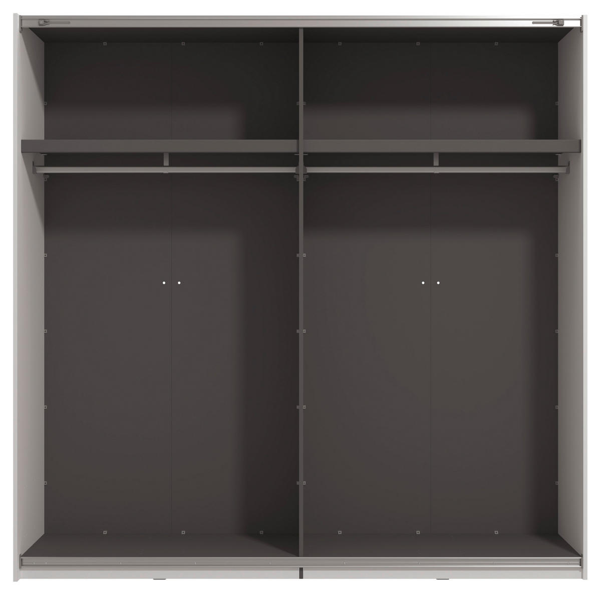 SKRIŇA S POS. DVER. – HOR.VED, biela, 220/217,5/61 cm - čierna/biela, Basics, kov/kompozitné drevo (220/217,5/61cm) - Xora