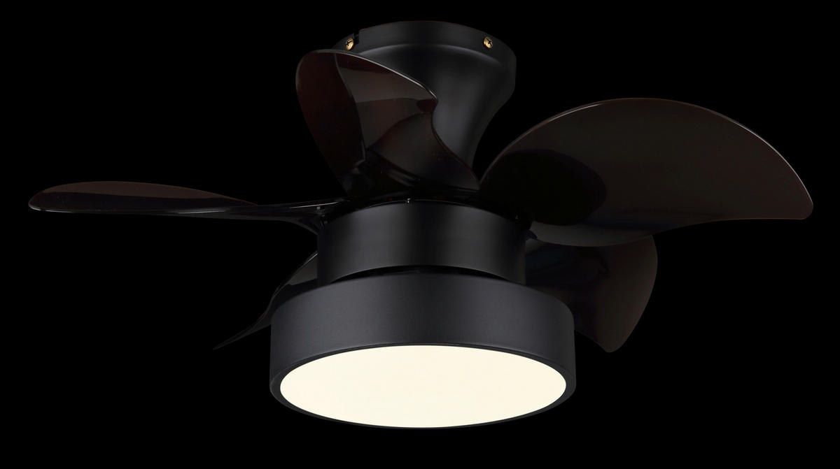 DECKENVENTILATOR  58/27 cm    - Opal/Schwarz, Konventionell, Kunststoff/Metall (58/27cm) - Globo