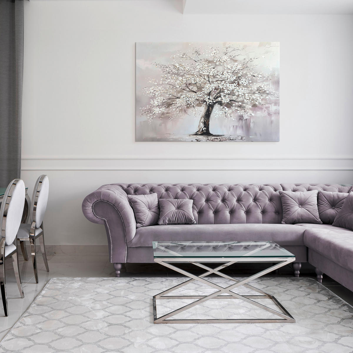 OBRAZ NA PLÁTNE, stromy, 100/70 cm  - čierna/sivá, Design, kompozitné drevo/textil (100/70cm) - Monee