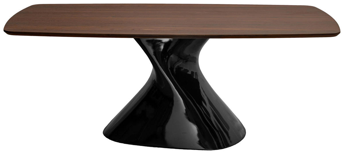 ESSTISCH 200/100/76 cm Echtholz, Nachbildung  Holz, Metall, Kunststoff, Holzwerkstoff rechteckig Schwarz, Walnussfarben  - Walnussfarben/Schwarz, Design, Holz/Holzwerkstoff (200/100/76cm) - Dieter Knoll