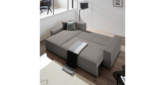 ECKSOFA in Cord, Webstoff Braun  - Schwarz/Braun, MODERN, Holz/Textil (157/265cm) - Carryhome