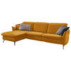 ECKSOFA Currygelb Echtleder  - Currygelb/Nickelfarben, MODERN, Leder/Metall (179/233cm) - Livetastic
