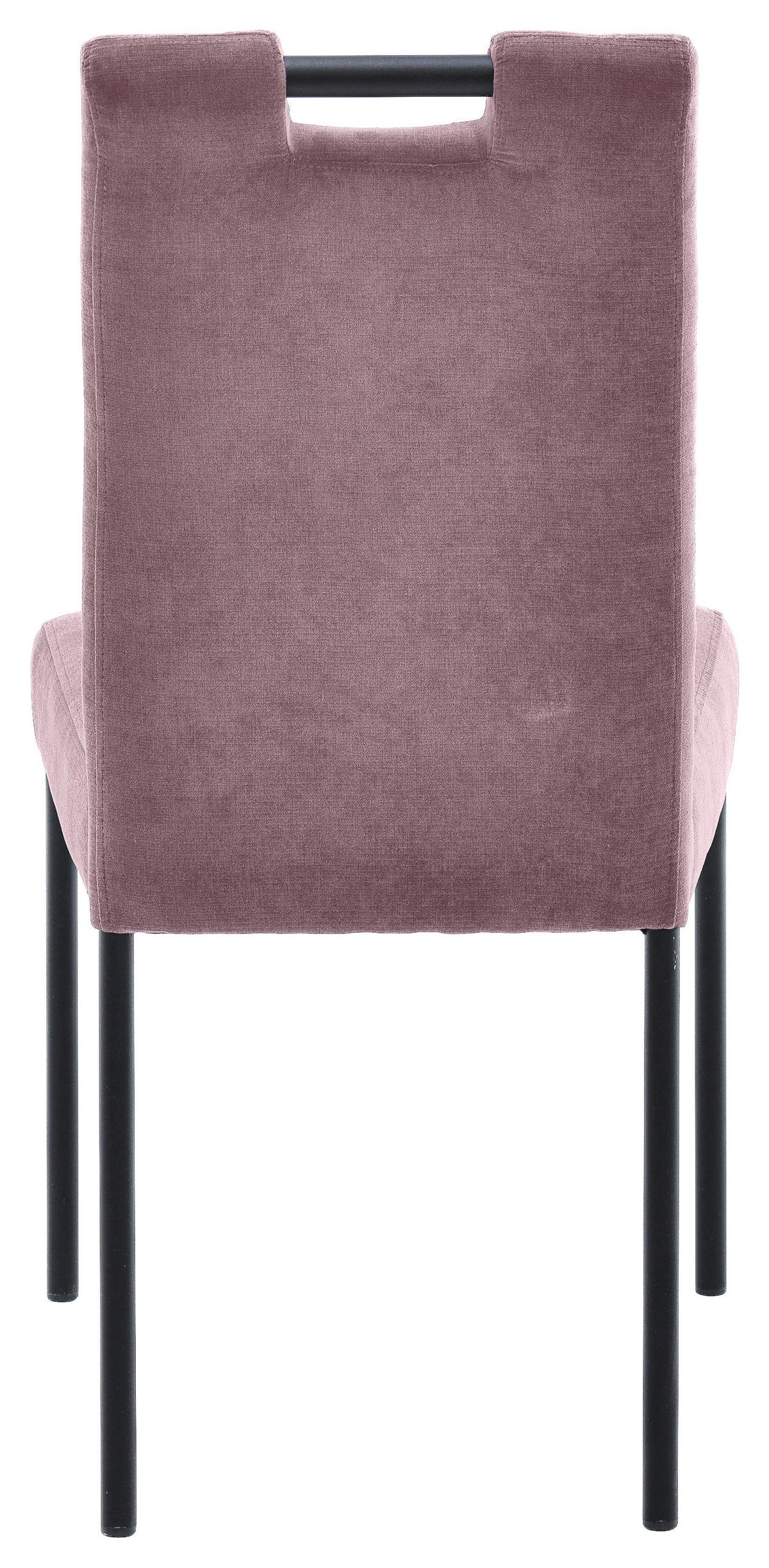 STUHL Webstoff Altrosa  - Schwarz/Altrosa, KONVENTIONELL, Textil/Metall (46/91/61cm) - Carryhome