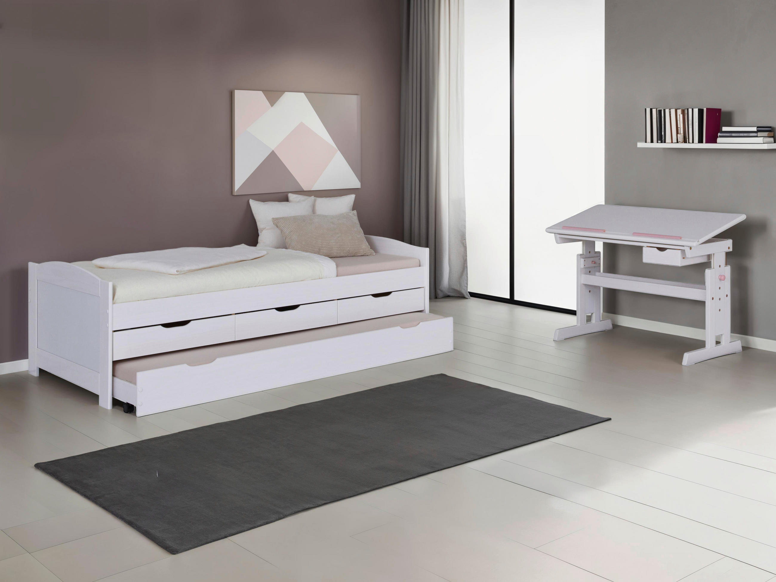 EINZELZIMMER Weiß  - Blau/Hellrosa, MODERN, Holz/Holzwerkstoff - MID.YOU