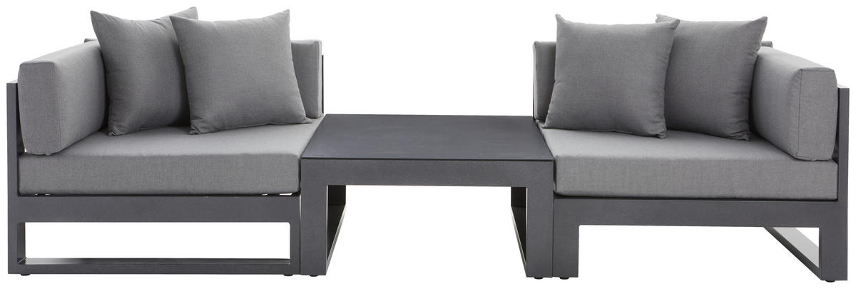 LOUNGEMITTELTEIL - Anthrazit, Design, Textil/Metall (70/60/90cm) - Amatio