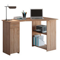 ECKSCHREIBTISCH 118/76/77 cm  in Eichefarben  - Edelstahlfarben/Eichefarben, KONVENTIONELL, Holzwerkstoff/Kunststoff (118/76/77cm) - MID.YOU