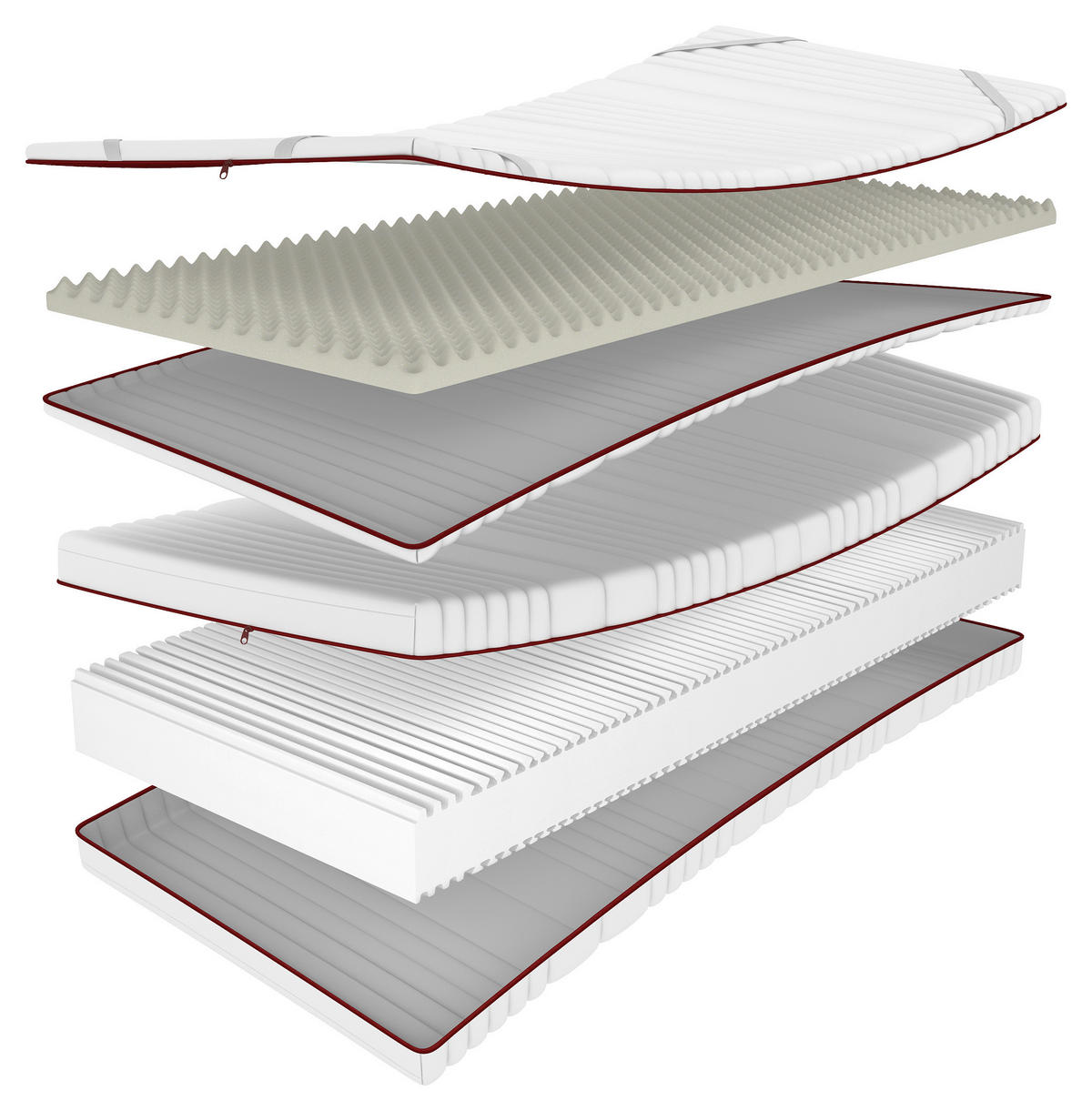 MATRATZENSET 100/200 cm  - Weiß, Basics, Textil (100/200cm) - Chameo