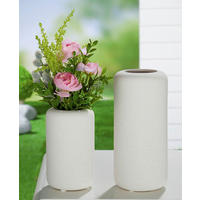 DEKOVASE  - Weiß, MODERN, Keramik (10/22/10cm)