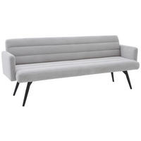 SITZBANK in Textil Hellgrau  - Hellgrau/Schwarz, Design, Textil/Metall (216/86/68cm) - Dieter Knoll