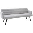 SITZBANK 216/86/68 cm  in Hellgrau  - Hellgrau/Schwarz, Design, Textil/Metall (216/86/68cm) - Dieter Knoll
