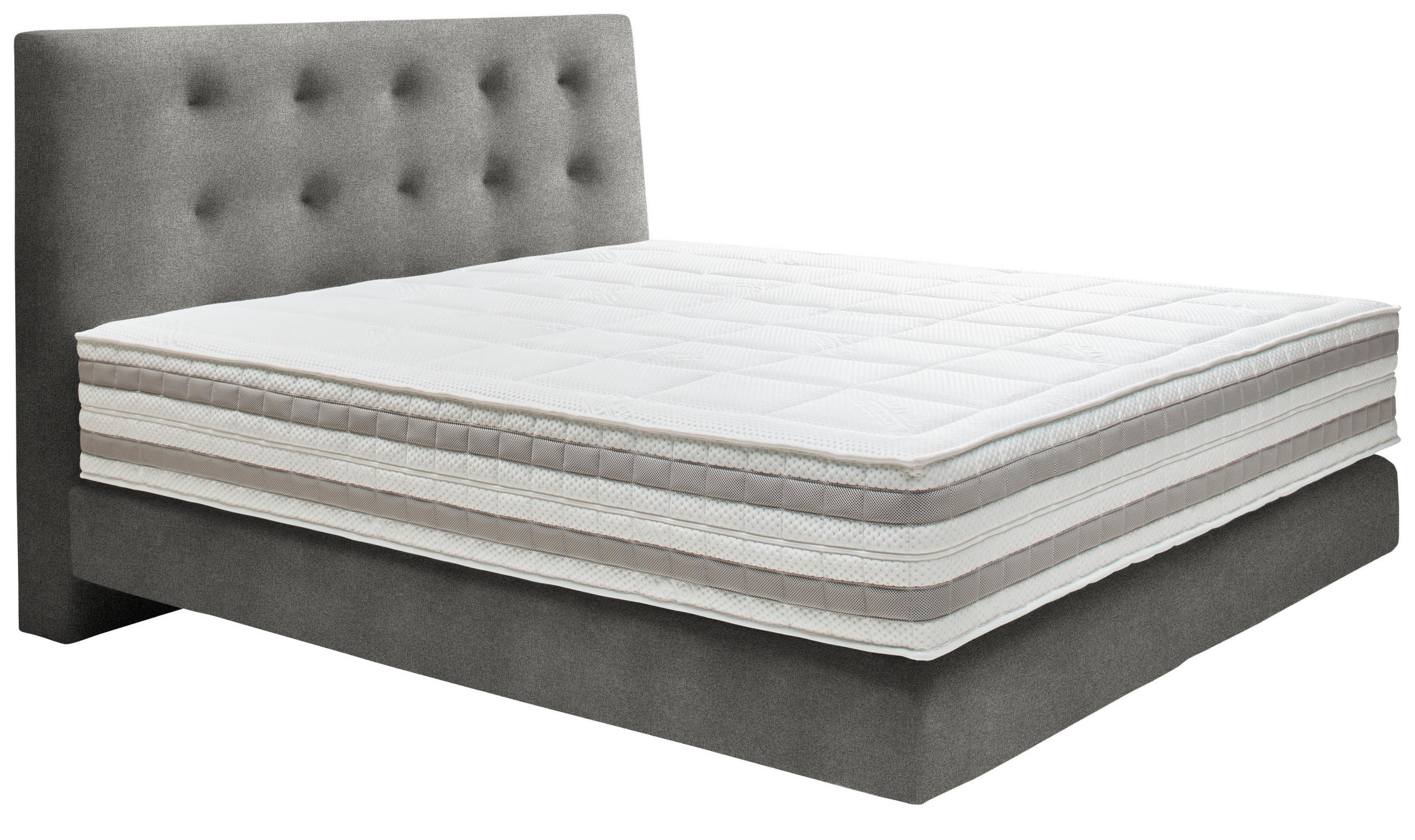 BOXSPRINGBETT 160/200 cm  in Taupe  - Taupe, KONVENTIONELL, Holz/Textil (160/200cm) - Dieter Knoll