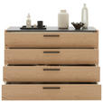 SIDEBOARD Neva 125,2/82,7/46 cm 4 Schublade(n)  - Eichefarben/Anthrazit, KONVENTIONELL, Holzwerkstoff/Metall (125,2/82,7/46cm) - Dieter Knoll