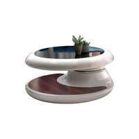 DOHÁNYZÓASZTAL műanyag, üveg 90/90/42 cm   - barna/fekete, Design, műanyag/üveg (90/90/42cm) - Livetastic