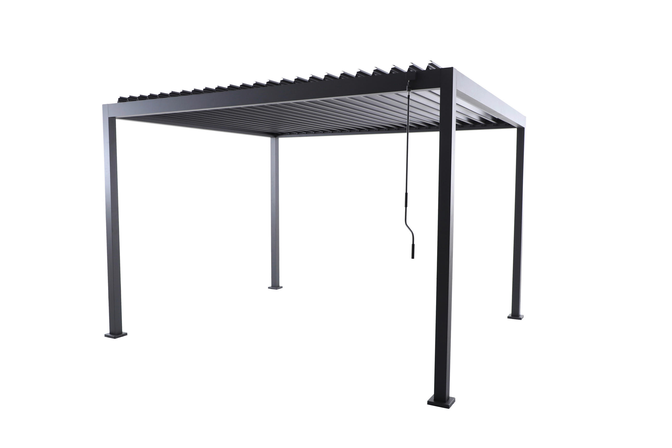 PERGOLA velikost: 359/296/238 cm - antracitová, Basics, kov (359/296/238cm) - Gardenson