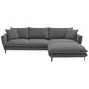 ECKSOFA Dunkelgrau Webstoff  - Dunkelgrau/Schwarz, KONVENTIONELL, Textil/Metall (304/196cm) - Hom`in