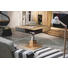 COUCHTISCH Altholz, Eiche massiv quadratisch Eichefarben - Eichefarben, Design, Glas/Holz (90/90/38,5-74,5cm) - Voglauer