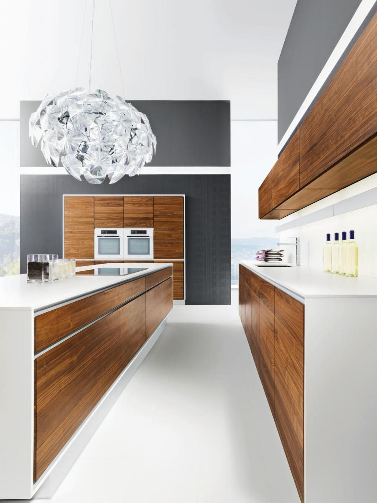 EINBAUKÜCHE VAO  - Nussbaumfarben, Design, Holz - Team 7