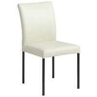 STUHL Echtleder Beige  - Beige/Schwarz, MODERN, Leder/Metall (45,5/86/57,5cm) - Livetastic