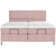 BOXSPRINGBETT 160/200 cm  in Altrosa  - Chromfarben/Altrosa, KONVENTIONELL, Kunststoff/Textil (160/200cm) - Voleo