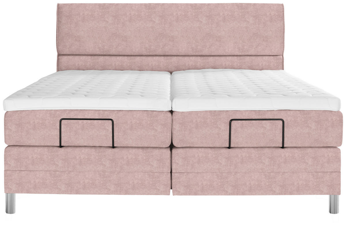 BOXSPRINGBETT 160/200 cm  in Altrosa  - Chromfarben/Altrosa, Konventionell, Kunststoff/Textil (160/200cm) - Voleo