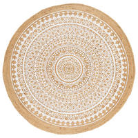 JUTETEPPICH 120 cm Naturfarben, Weiß  - Naturfarben/Weiß, Natur, Textil (120cm) - Linea Natura