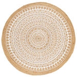 JUTETEPPICH 120 cm Naturfarben, Weiß  - Naturfarben/Weiß, Natur, Textil (120cm) - Linea Natura