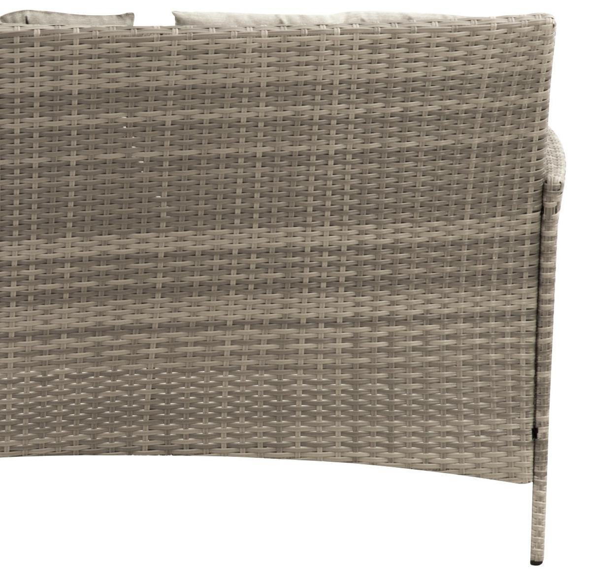 LOUNGEGARNITUR 11-teilig   140/68/80 cm Stahl  - Beige/Grau, MODERN, Kunststoff/Textil (140/68/80cm) - Gardenson