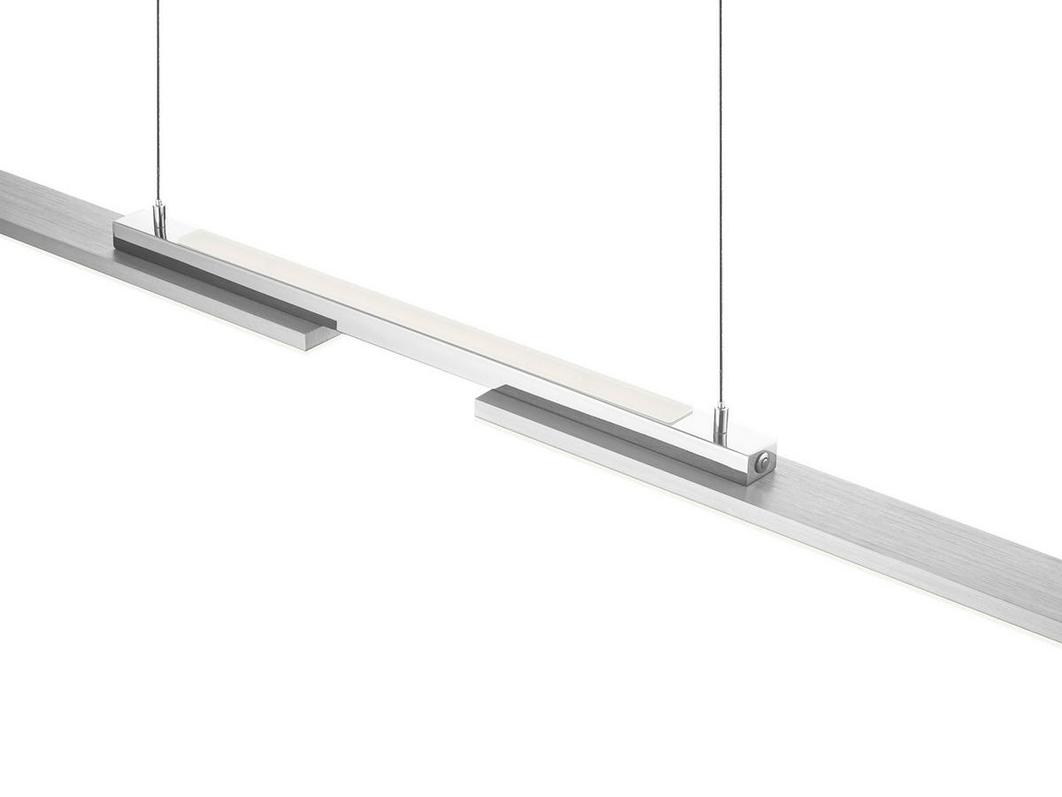 LED-HÄNGELEUCHTE 130/13/150 cm    - Nickelfarben, Design, Metall (130/13/150cm) - Hell