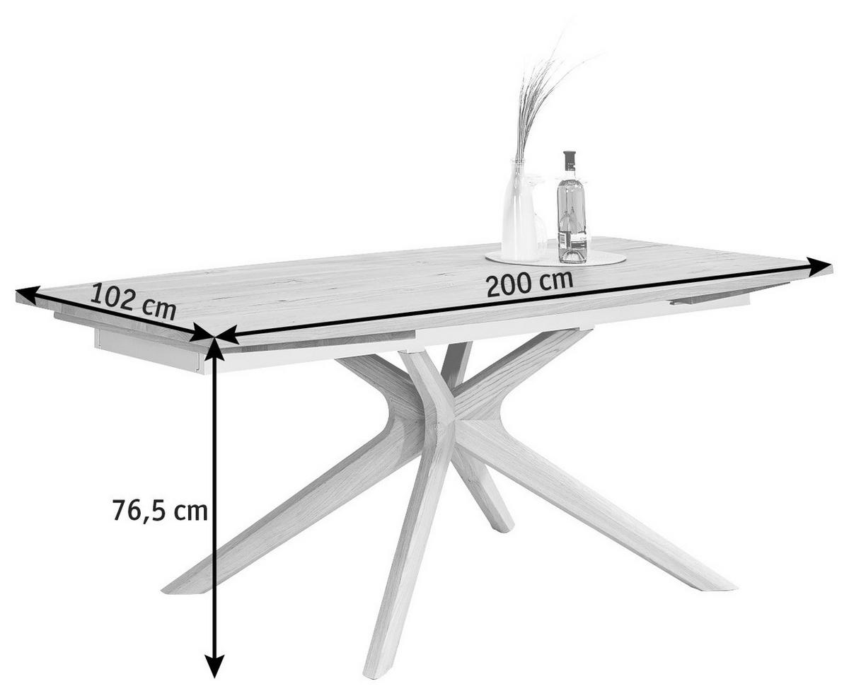 ESSTISCH Altholz, Eiche furniert, massiv bootsförmig Eichefarben  - Eichefarben, Natur, Holz (200/100/76,5cm) - Voglauer