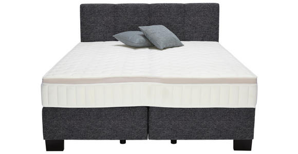 BOXSPRINGBETT 160/200 cm  in Anthrazit  - Anthrazit/Schwarz, Design, Kunststoff/Textil (160/200cm) - Hom`in