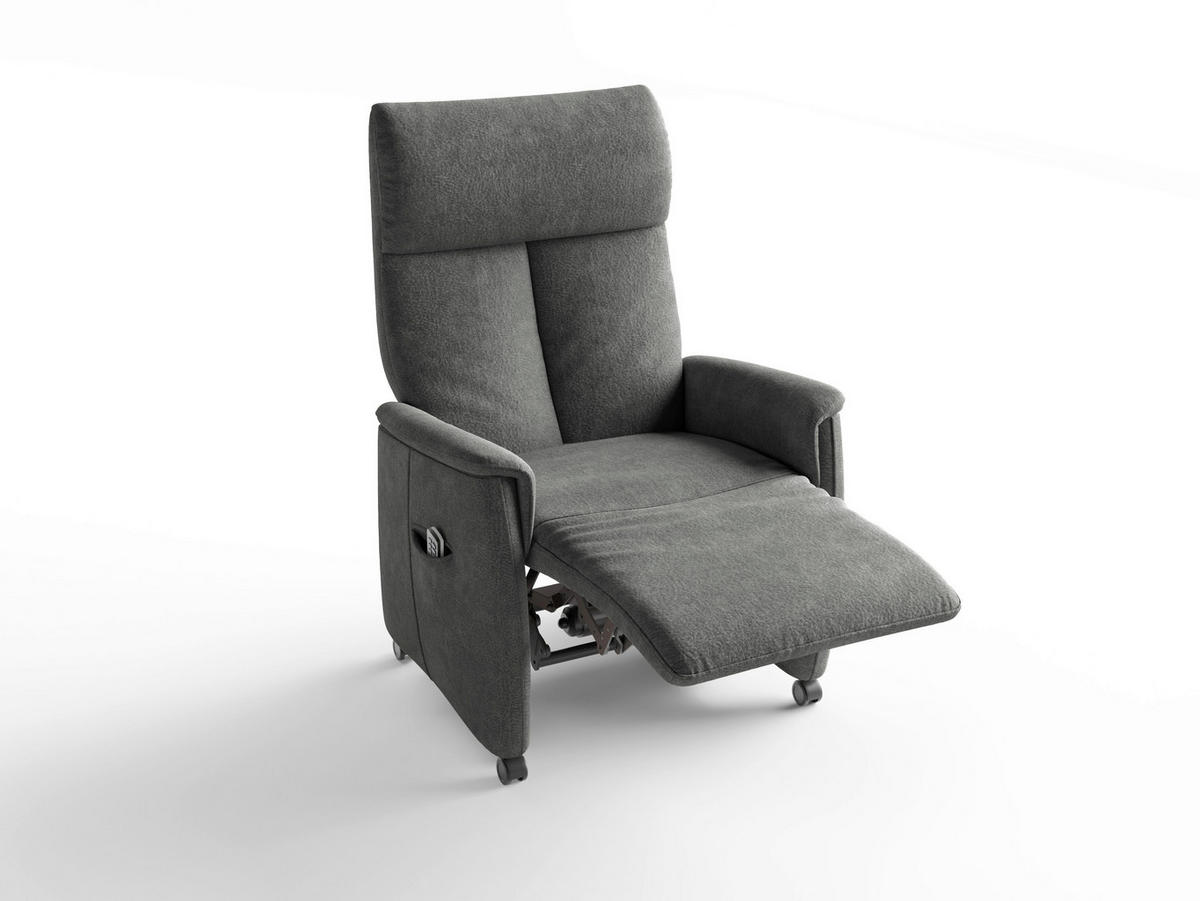 RELAXAČNÍ KŘESLO, textil, tmavě šedá - černá/tmavě šedá, Basics, textil/plast (76/110/84cm) - Sit & More