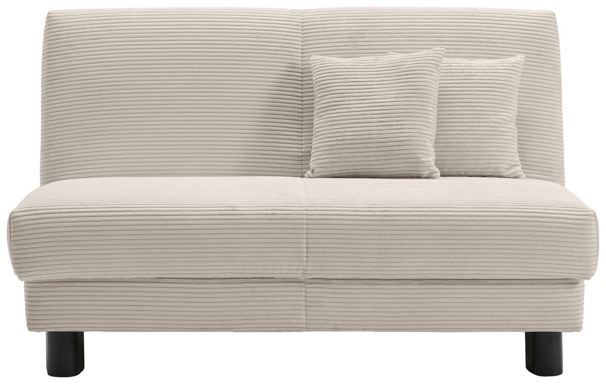 SCHLAFSOFA Cord Beige  - Beige/Schwarz, Design, Textil/Metall (145/85/100cm) - Carryhome
