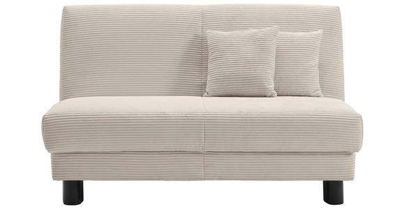 SCHLAFSOFA Cord Beige  - Beige/Schwarz, Design, Textil/Metall (145/85/100cm) - Carryhome