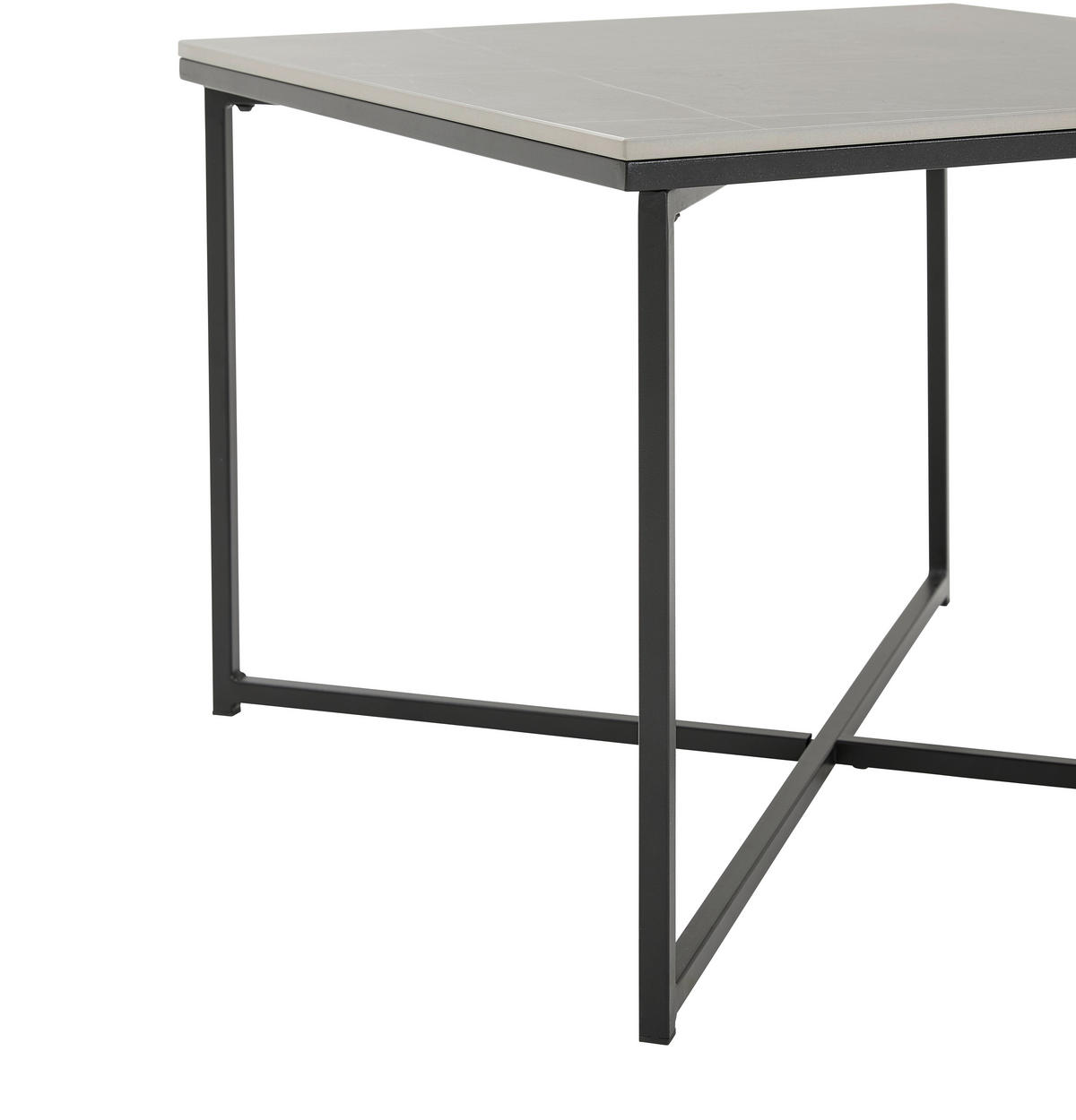 COUCHTISCH 60/43/60 cm quadratisch Grau, Schwarz  - Schwarz/Grau, Design, Keramik/Metall (60/43/60cm) - Livetastic